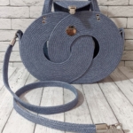 Фото из отзыва к Шнур вязаный 5 мм джинс (люрекс серебро) с сердечником