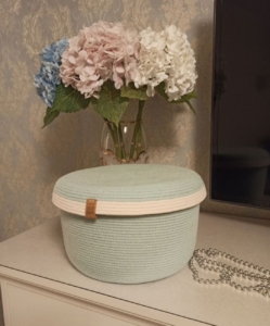 Фото из отзыва к Шнур вязаный 5 мм мятный с сердечником