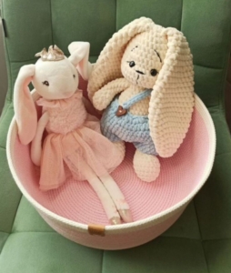 Фото из отзыва к Шнур вязаный 5 мм пудровый с сердечником