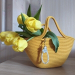 Фото из отзыва к Шнур вязаный жёсткий 8 мм горчичный светлый с сердечником