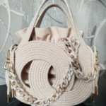 Фото из отзыва к Шнур плетёный 5 мм меланж молочный-бежевый с сердечником