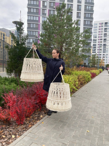 Фото из отзыва к Трёхпрядная веревка 3 мм, натуральная неокрашенная