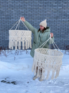 Фото из отзыва к Трёхпрядная веревка 3 мм, натуральная неокрашенная