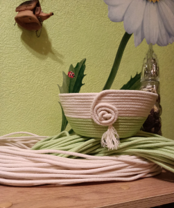 Фото из отзыва к Шнур плетёный 5 мм неокрашенный с сердечником, жёсткость повышенная “+”