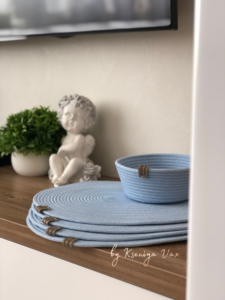 Фото из отзыва к Шнур плетёный 5 мм голубой с сердечником