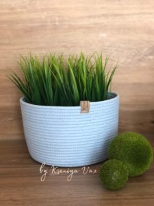 Фото из отзыва к Шнур плетёный 5 мм голубой с сердечником