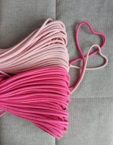 Фото из отзыва к Шнур плетёный 5 мм пудровый с сердечником