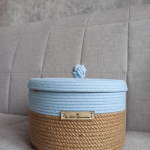 Фото из отзыва к Шнур плетёный 5 мм голубой с сердечником