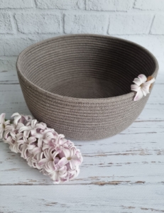 Фото из отзыва к Шнур плетёный 5 мм какао с сердечником