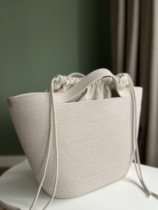 Фото из отзыва к Шнур плетёный 5 мм лён с сердечником