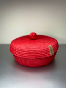 Фото из отзыва к Шнур плетёный 5 мм красный с сердечником