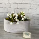 Фото из отзыва к Шнур плетёный 5 мм лён с сердечником