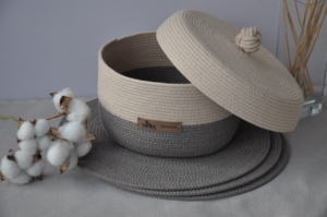 Фото из отзыва к Шнур вязаный 5 мм какао с сердечником