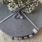 Фото из отзыва к Шнур вязаный 5 мм серый с сердечником