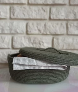 Фото из отзыва к Шнур вязаный 5 мм хаки тёмный с сердечником