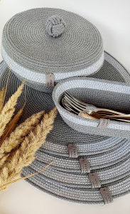 Фото из отзыва к Шнур вязаный 5 мм серый с сердечником