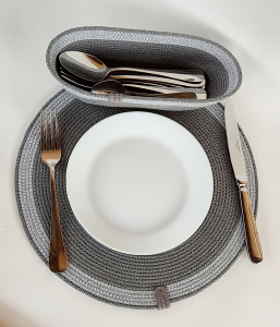 Фото из отзыва к Шнур вязаный 5 мм серый с сердечником