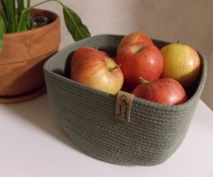 Фото из отзыва к Шнур вязаный 5 мм хаки светлый с сердечником