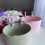 Фото из отзыва к Шнур вязаный 5 мм пудровый с сердечником