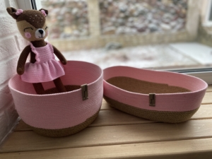 Фото из отзыва к Шнур вязаный 5 мм пудровый с сердечником