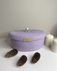 Фото из отзыва к Шнур вязаный 5 мм сиреневый с сердечником