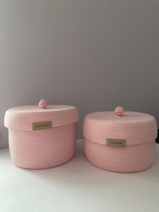 Фото из отзыва к Шнур вязаный 5 мм пудровый с сердечником