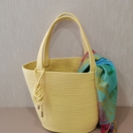 Фото из отзыва к Шнур вязаный 5 мм жёлтый с сердечником