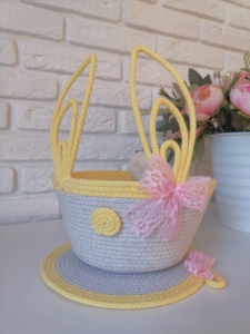 Фото из отзыва к Шнур вязаный 5 мм жёлтый с сердечником