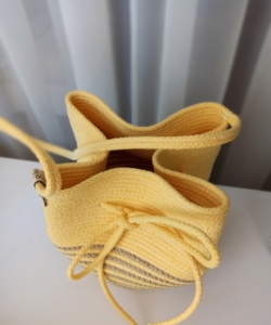 Фото из отзыва к Шнур вязаный 5 мм жёлтый с сердечником