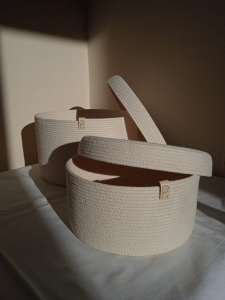 Фото из отзыва к Шнур вязаный 5 мм молочный с сердечником