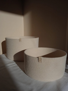 Фото из отзыва к Шнур вязаный 5 мм молочный с сердечником