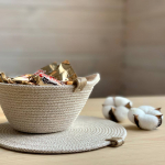 Фото из отзыва к Шнур вязаный 5 мм лён с сердечником