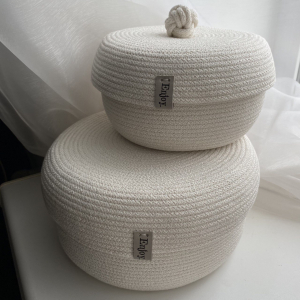 Фото из отзыва к Шнур вязаный 5 мм молочный с сердечником