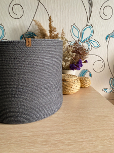 Фото из отзыва к Шнур вязаный 5 мм графитовый с сердечником