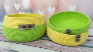 Фото из отзыва к Шнур вязаный 5 мм салатовый с сердечником