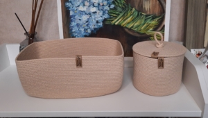 Фото из отзыва к Шнур вязаный 5 мм песочный с сердечником