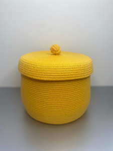 Фото из отзыва к Шнур вязаный 5 мм горчичный светлый с сердечником