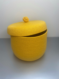 Фото из отзыва к Шнур вязаный 5 мм горчичный светлый с сердечником