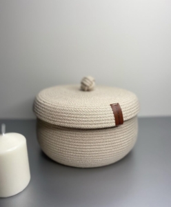 Фото из отзыва к Шнур вязаный 5 мм песочный с сердечником