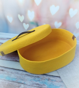 Фото из отзыва к Шнур вязаный 5 мм горчичный светлый с сердечником