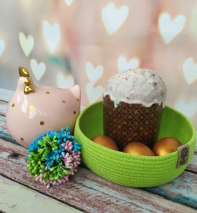 Фото из отзыва к Шнур вязаный 5 мм салатовый с сердечником