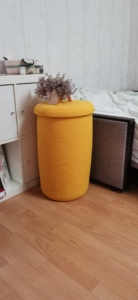 Фото из отзыва к Шнур вязаный 5 мм горчичный светлый с сердечником