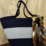 Фото из отзыва к Шнур вязаный 5 мм синий тёмный с сердечником