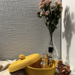 Фото из отзыва к Шнур вязаный 5 мм горчичный светлый с сердечником