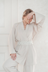 Фото из отзыва к Трёхпрядная веревка 3 мм, молочный