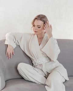 Фото из отзыва к Трёхпрядная веревка 3 мм, молочный