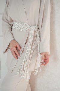 Фото из отзыва к Трёхпрядная веревка 3 мм, молочный