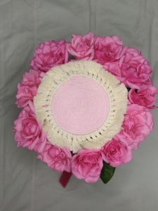 Фото из отзыва к Шнур вязаный 5 мм розовый светлый с сердечником