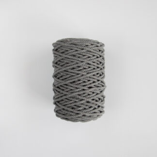Трёхпрядная верёвка 5 мм серый