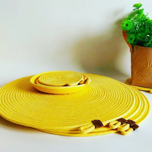 Фото из отзыва к Шнур плетёный 5 мм жёлтый с сердечником